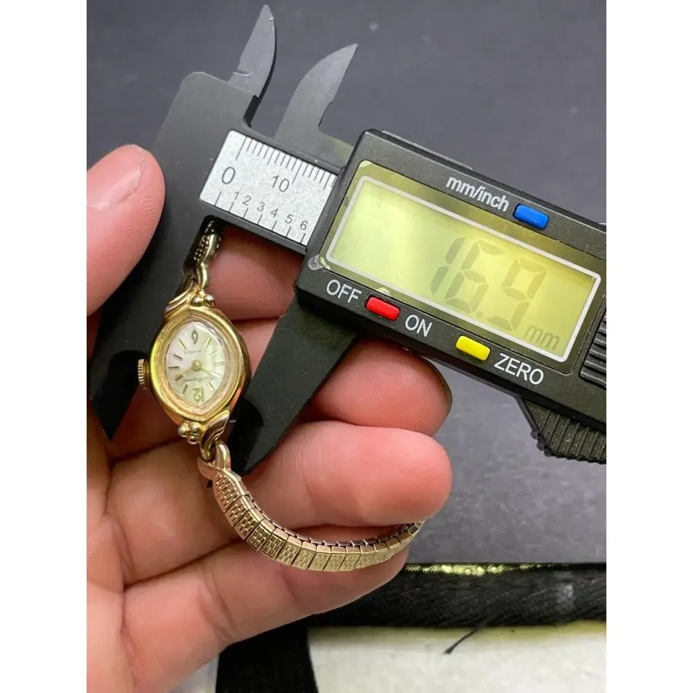 Vintage Paul Raynard 17J Womens Cocktail Watch Gold Tone Expansion Band 17mm
